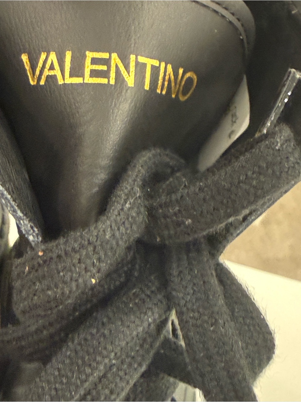 Valentino Black Combat Boots with Gold Stud Logo Size 10 - Picture 8 of 12